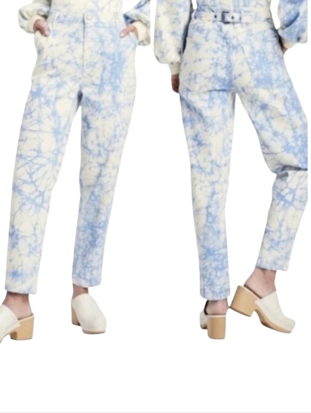 #K80 Rachel Comey Light Blue Tie-Dye High-Waist Women's Pants